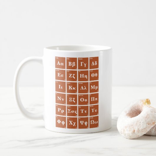 Het Griekse alfabet Koffiemok (Met donut)