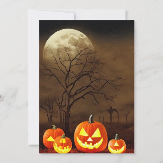 Het griezelige kerkhof Halloween Bash Party Kaart (Voorkant)