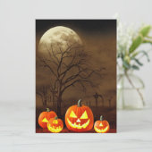 Het griezelige kerkhof Halloween Bash Party Kaart (Staand voorkant)