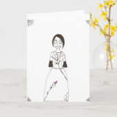 Het griezelige Meisje van de Spin Kaart (Gele Bloem)