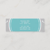 Het grijs-witte Patroon van Ankers, Blauwgroen Mini Visitekaartje (Achterkant)