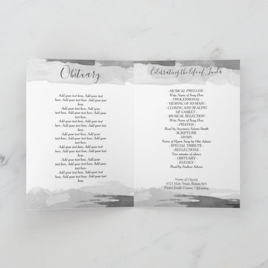 Het grijze BegrafenisProgramma van de Viering van Programma (Binnen)