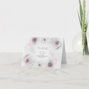 Het grijze BloemenHuwelijk van de Waterverf Boho Bedankkaart