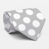 Het grijze en Witte Stropdas van de Stip (Opgerold)