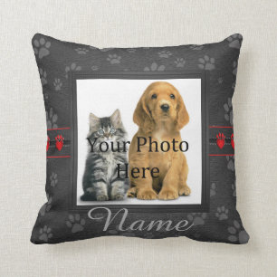Het grijze Gedenkteken van de Kat of van de Hond Kussen