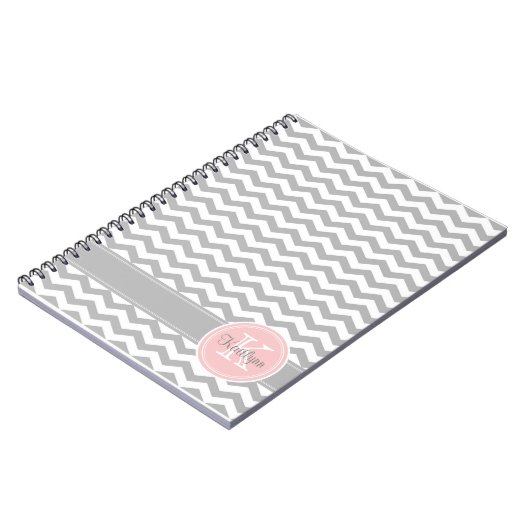 Het grijze Notitieboekje van het Monogram van de Notitieboek (Linkerzijde)