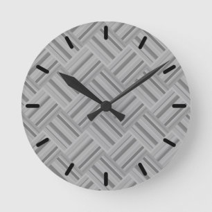 Het grijze patroon van het strepen diagonale ronde klok
