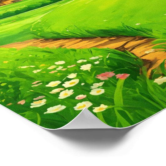 Het grillige Groene Landschapschilderen van het Gr Poster (Hoek)