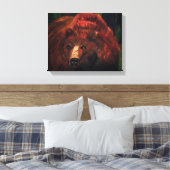 HET GRIZZLY BEREN canvas Afdruk (Insitu (Slaapkamer))
