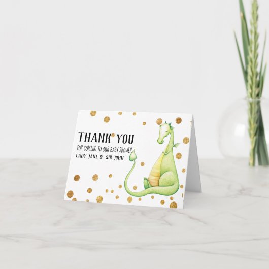 *~* het groene Baby shower van de Jongen van het Bedankkaart (Voorkant)