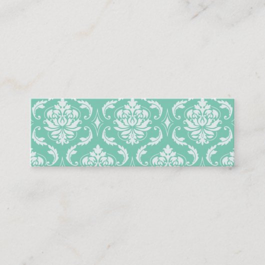 Het Groene en Witte Klassieke Damast van het Mini Visitekaartje (Voorkant)