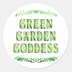 Het groene Gezegde van de Godin van de Tuin Ronde Sticker