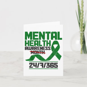 Het groene lint van de Mental Health Awareness Mon Kaart