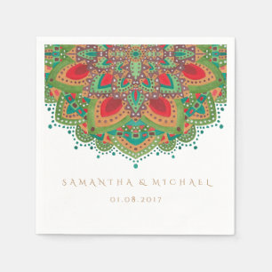 Het Groene Mandala Trouwpapier Napkin Servet