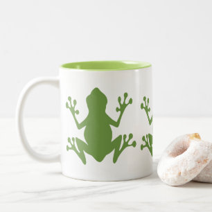 HET GROENE MOTIEF VAN DE KIKKER TWEEKLEURIGE KOFFIEMOK