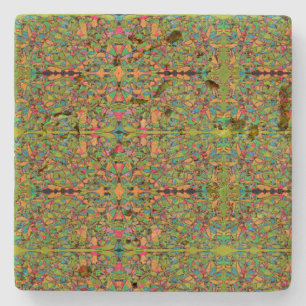 het groene retro abstracte patroon van de stenen onderzetter