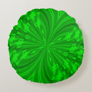 Het Groene Ronde Sierkussen van het abstracte Neon Rond Kussen