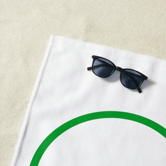 Het groene silhouet van een fiets strandlaken (In situ)