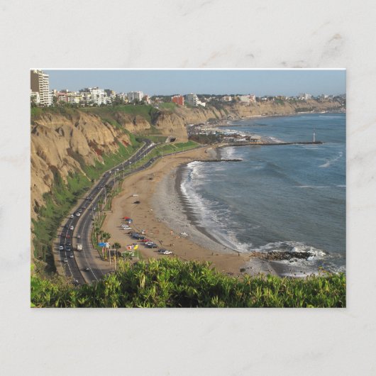 Het groene strand van de Kust in lima-Peru Briefkaart (Voorkant)
