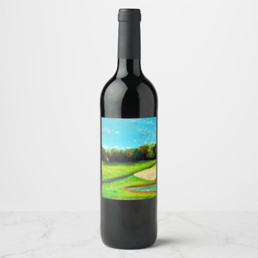 Het groene wijnlabel wijn etiket (Voorkant)