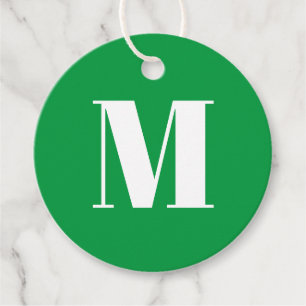 Het groene witte geschenk van het initiaal van het bedankjes labels