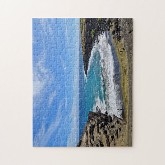 Het groene zandstrand - Big Island Hawaii Puzzel (Verticaal)