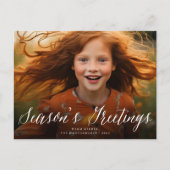 Het groeten Eenvoudige Witte Manuscript Moderne Fo Feestdagenkaart (Voorkant)