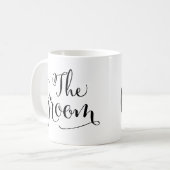 Het Groom Elegant Black Script Writing Wedding Koffiemok (Voorkant links)