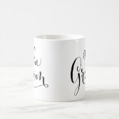Het Groom Elegant Black Script Writing Wedding Koffiemok (Center)