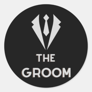 Het Groom Squat Bachelor Supplies Weddenschap Ronde Sticker