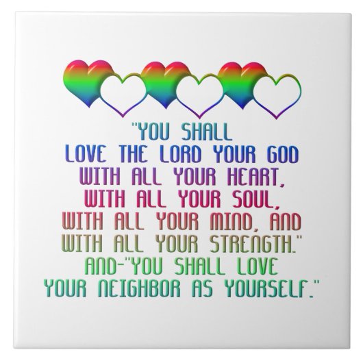 Het grootste gebod tegeltje (Voorkant)