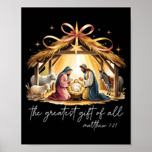 Het Grootste Geschenk Aller Kerstmis Jezus Christe Poster