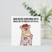 "Het Grootste Geschenk" – Grappige Kerstkaart voor (Staand voorkant)