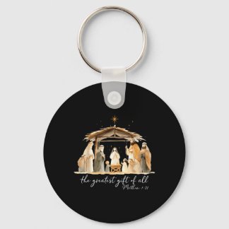 Het Grootste Geschenk Van Kerststal Christelijk Sleutelhanger