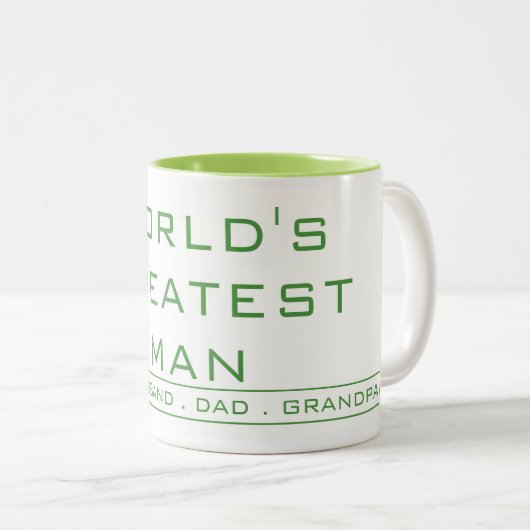 Het grootste Man ter wereld - Zoon, echtgenoot, va Tweekleurige Koffiemok (Voorkant rechts)