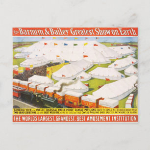 Het grootste Show op aarde op de Barnum en Bailey Briefkaart
