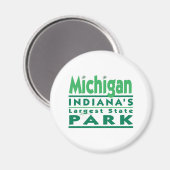 Het grootste staatspark van Michigan Indiana Magneet (Voorkant / Achterkant)