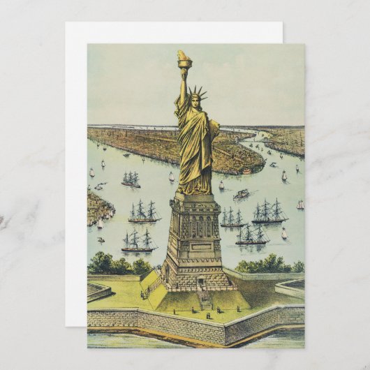 Het grote Bartholdi-beeld, vrijheidsbeeld Kaart (Voorkant / Achterkant)