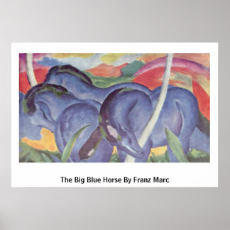 Het grote blauwe paard van Franz Marc Poster