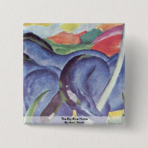 Het grote blauwe paard van Marc Franz Vierkante Button 5,1 Cm