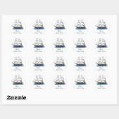 Het grote blauwe schip - Tall Ship Ronde Sticker (Vel)