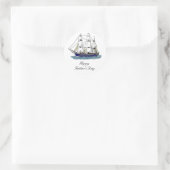 Het grote blauwe schip - Tall Ship Ronde Sticker (Tas)