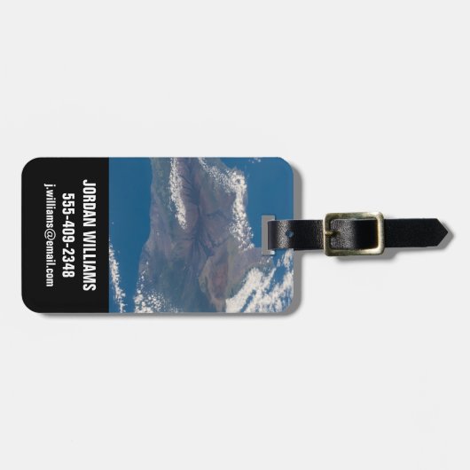 Het grote eiland Hawaï en zijn bergen Bagagelabel (Voorkant horizontaal)