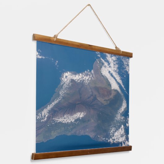 Het grote eiland Hawaï en zijn bergen Hangend Wandkleed (Gebogen)