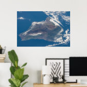 Het grote eiland Hawaï en zijn bergen Poster (Thuiskantoor)