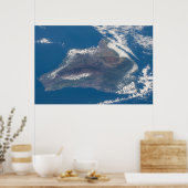 Het grote eiland Hawaï en zijn bergen Poster (Keuken)