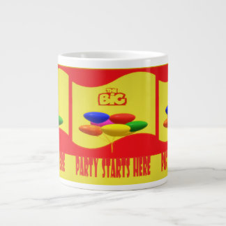 Het grote feest begint hier laat vieren extra grote beker
