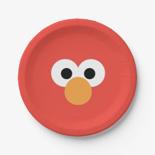 Het Grote Gezicht van Elmo Papieren Bordje