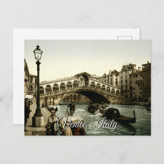 Het Grote Kanaal van de Rialto Brug Venice Italië Briefkaart (Voorkant / Achterkant)