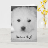 Het grote Puppy van de Pyreneeën vergt een Kaart (Gele Bloem)